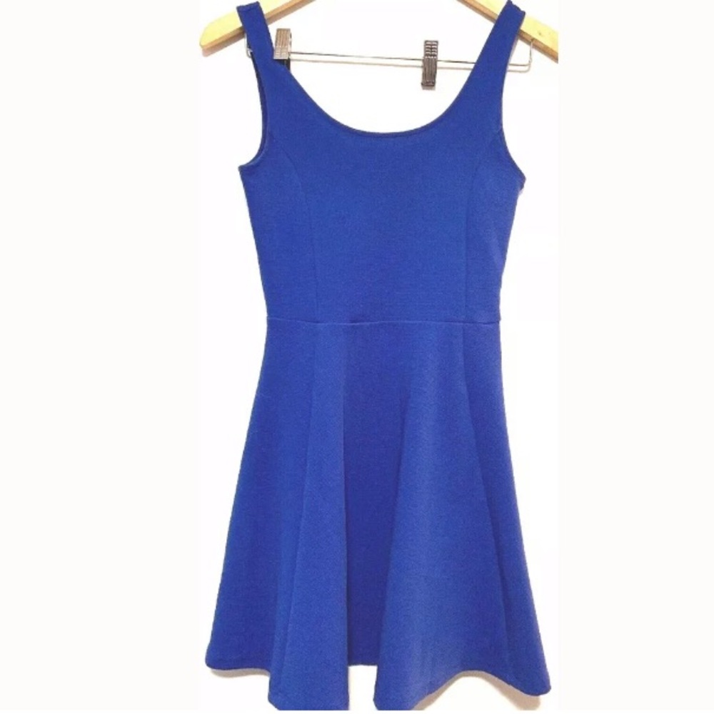 Forever 21 Royal Blue Ribbed Skater Dress. No Tag.